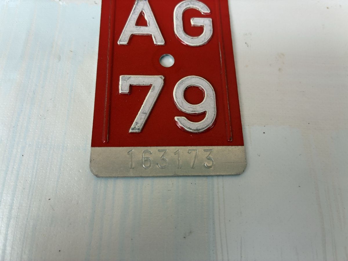 Schilder: Velonummer Aargau AG 79  – Gebraucht aus Trimbach von cendira 1