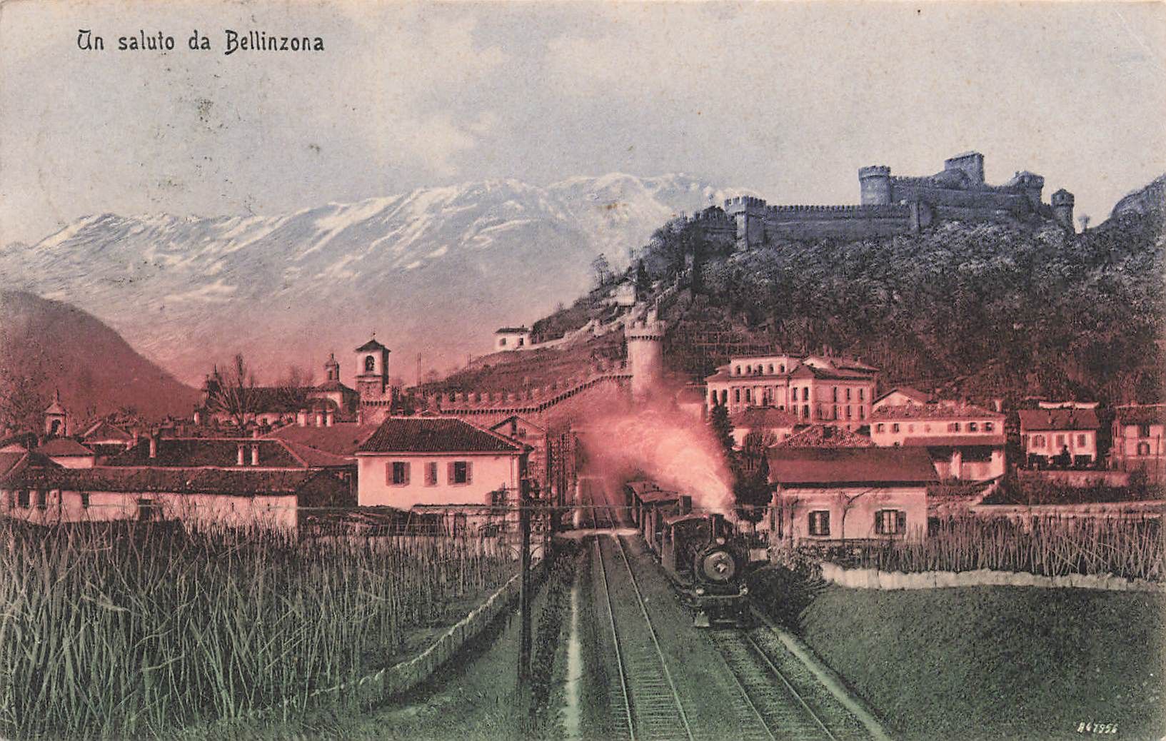 Cartoline postali: Bellinzona treno Zug – Usato da Biasca venduto da Blenio71