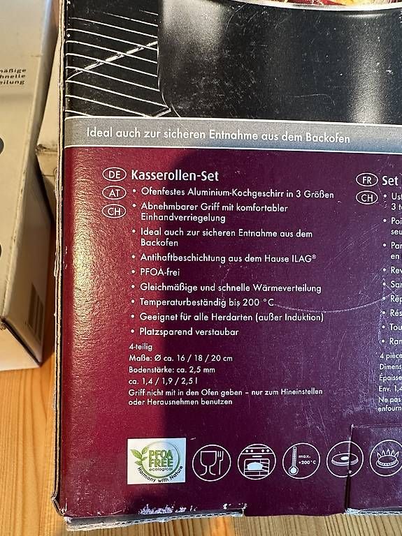 Padelle: Diverse Pfannenset mit abnehmbarem Griff – Nuovo e nell'imballaggio originale da Rebstein venduto da Svnb03 4