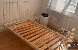 Ikea Bett Weiss Metall - 80 x 200 cm gebraucht