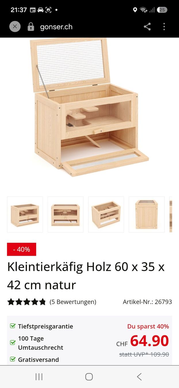 Gabbie, trasporto & Sicurezza: Kleintiergehege Neu – Nuovo e nell'imballaggio originale da winterthur venduto da goldfischt 1