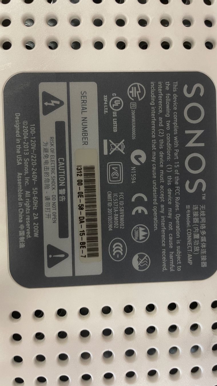Sonos Verstärker: Sonos Conect:Amp – Gebraucht aus Heerbrugg von Kirchhofer 1