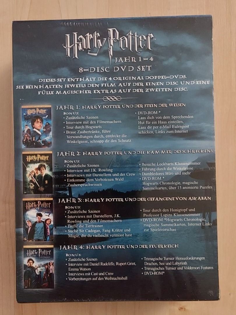 Tutti i DVDs: Harry Potter Box 1-4 (8 DVDs) Orginalver – Nuovo e nell'imballaggio originale da Kölliken venduto da arwen6 1