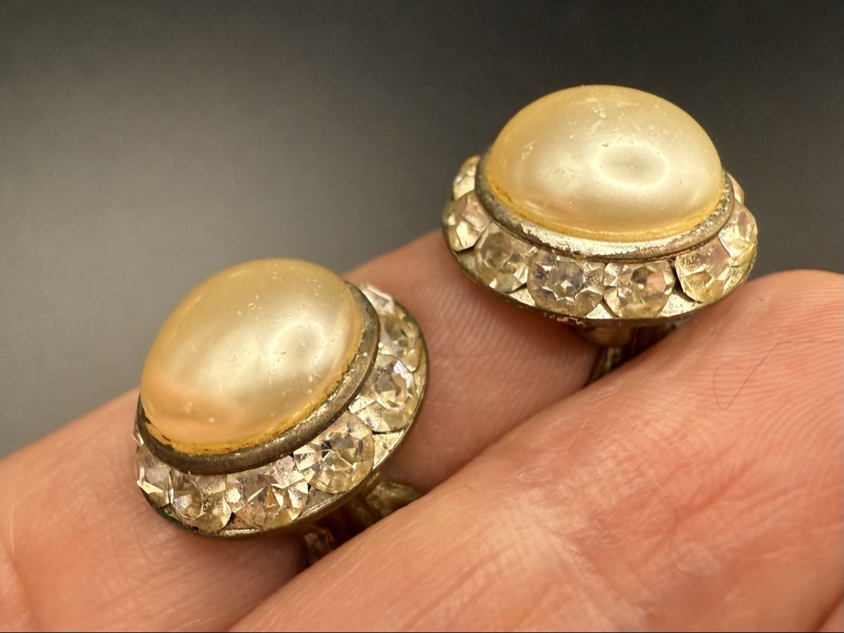 Ohrringe & -stecker: Vintage Perlen und Strass Ohrringe, Clip – Gebraucht aus Lamone von LaCantinaMagica 4