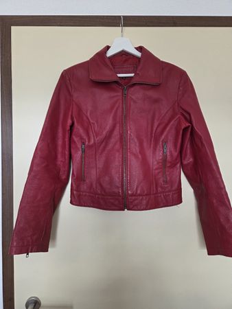 Veste en cuir In Line rouge taille 38