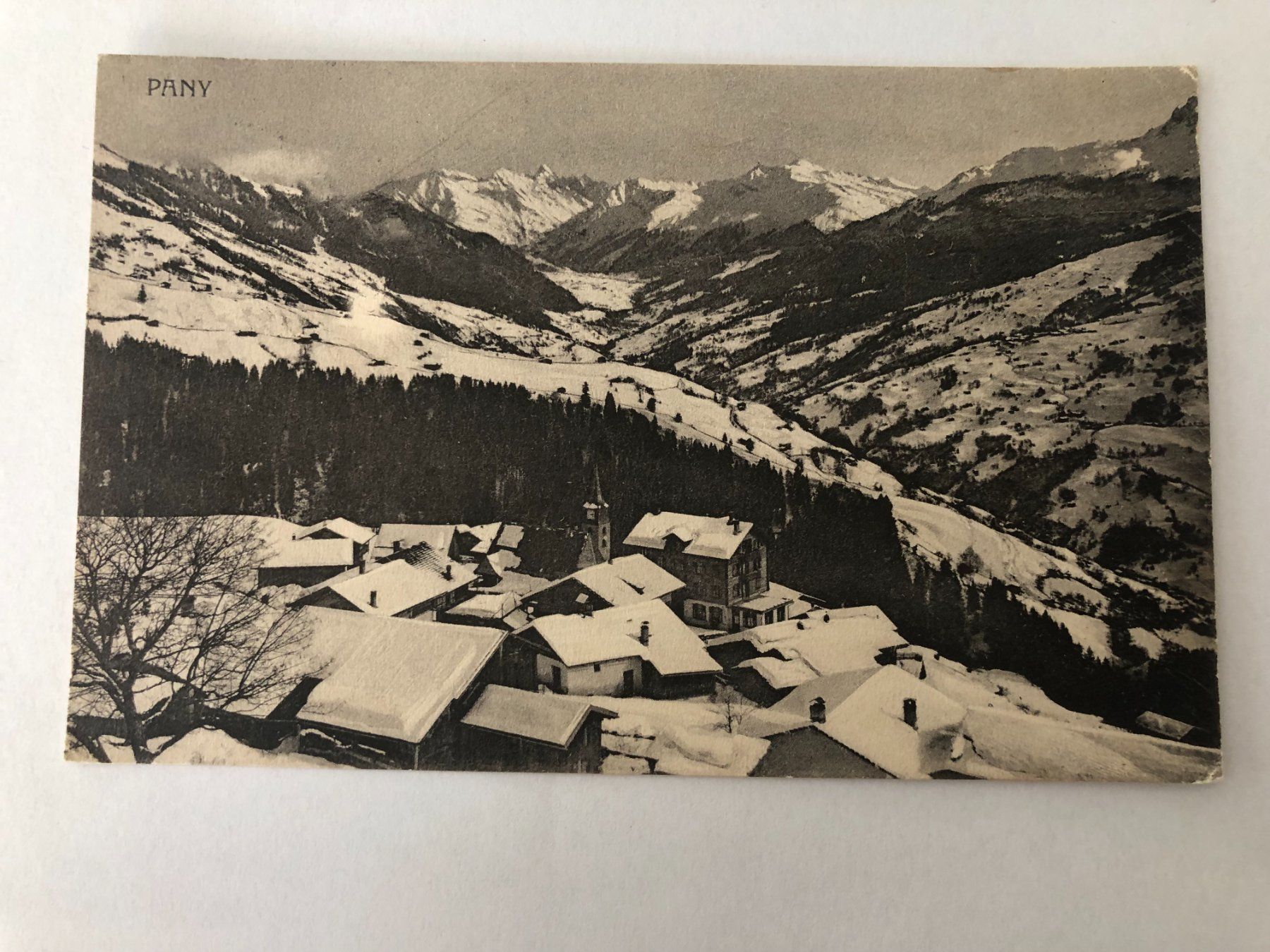 Ansichtskarten: Pany mit Schnee 1920 – Gebraucht aus Pfäffikon ZH von Waltoversand