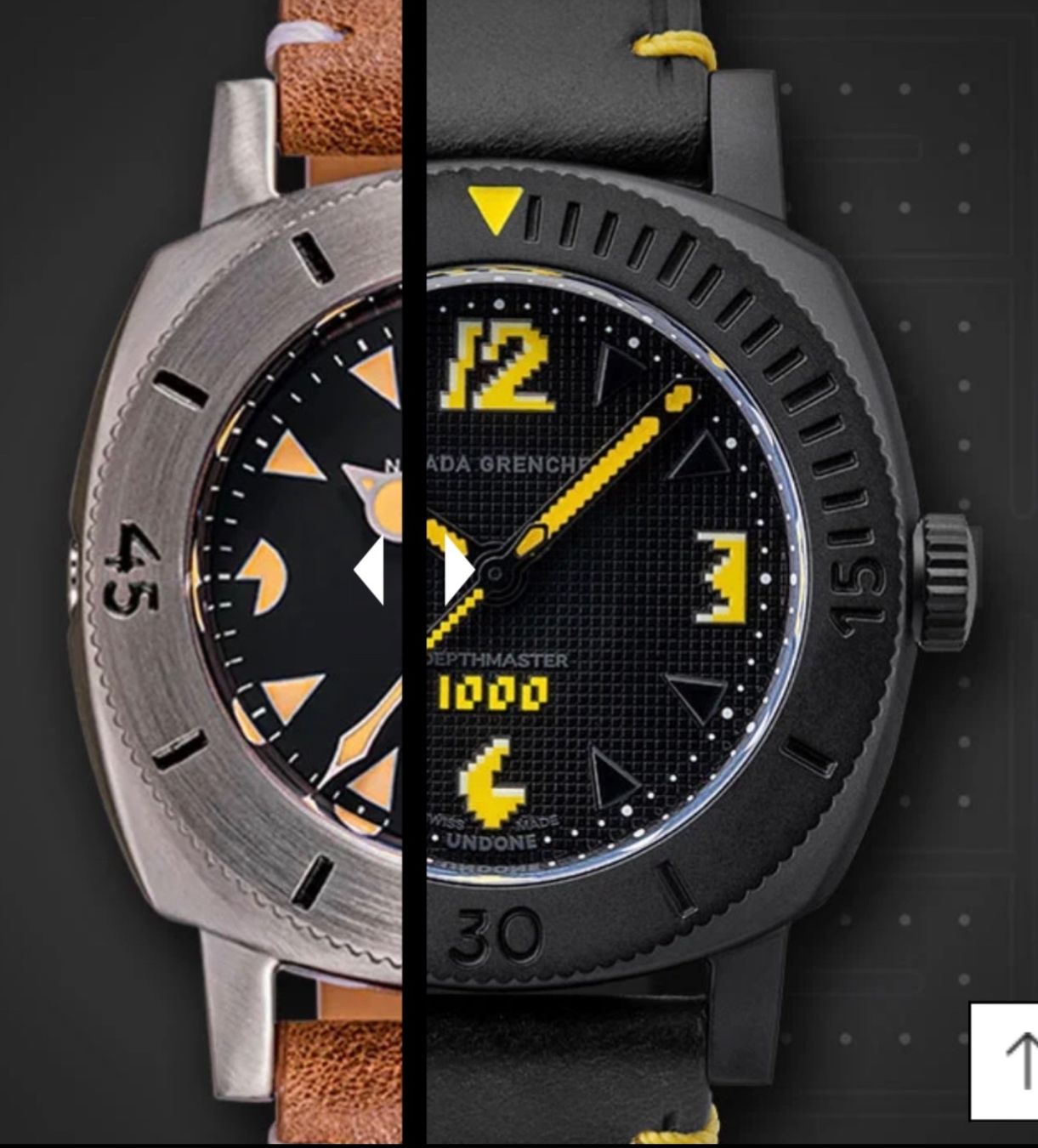 Nivada Orologi: NIVADA PIXEL ART DEPTHMASTER "PACMAN" by UNDONE Japan – Nuovo e nell'imballaggio originale da Embrach venduto da Canderau 5