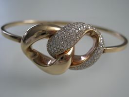 Bracelet Messika "Link" Grand modèle - Or rose et Diamants.