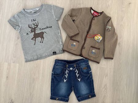 Oktoberfest Outfit, „Lederhosen“ und Jacke, Grösse 92