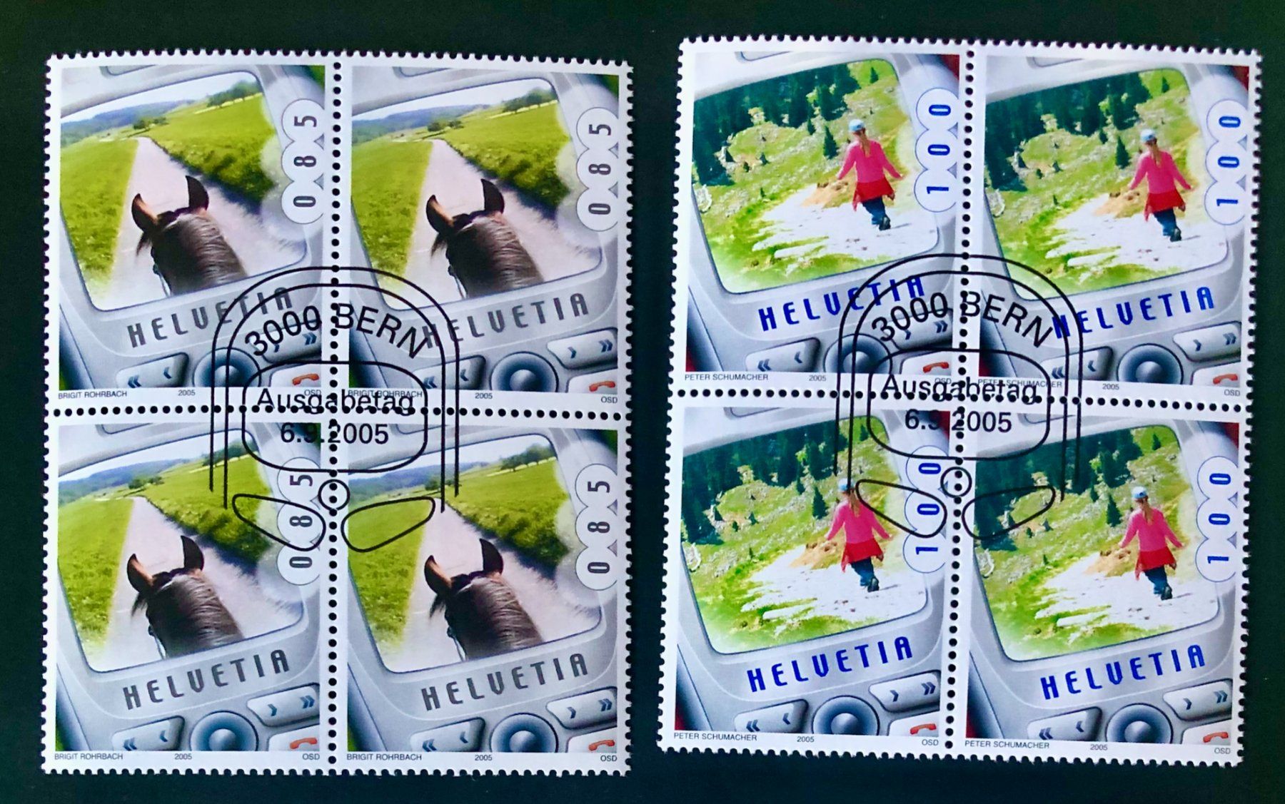 Tutti i francobolli: Viererblock Nr.1173-1176 mit Stempel Bern 2005 – Usato da Aarau venduto da Billa007 1