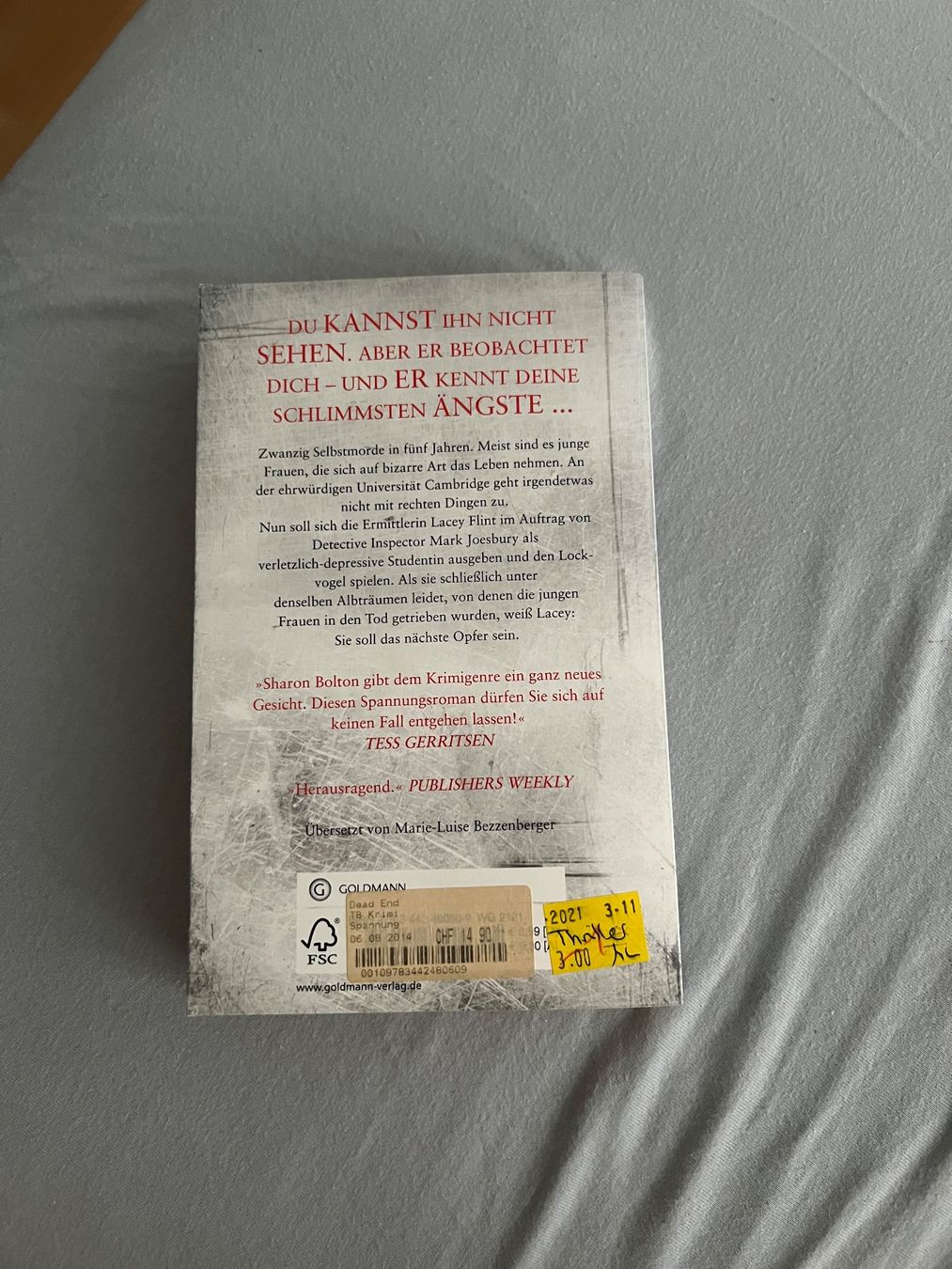 Bücher: Dead End von Sharon Bolton – Gebraucht aus Abtwil SG von chi_yh9f 1