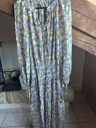 Robe fleurie longues manches vintage