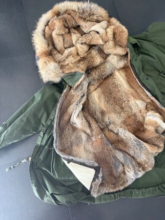 Barbed Parka Mantel Oversized Fellfutter Pelz