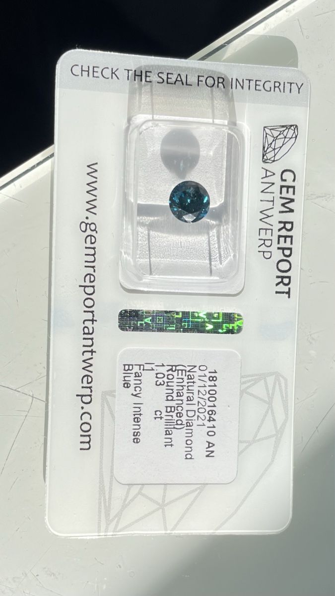 Edelsteine: Natural Diamond Blue Fancy Intense 1.03 ct – Neu und originalverpackt aus Dompierre FR von PRMR