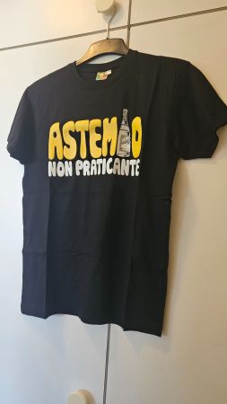 T-shirt uomo tg.M "astemio non praticante" cotone