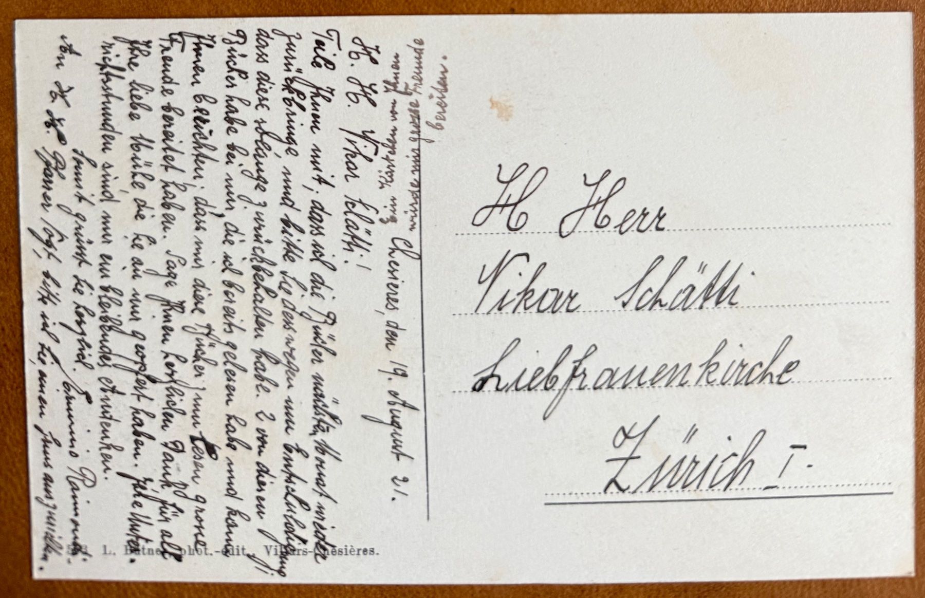Cartoline postali: Villars - Chessières 1921 – Usato da Lutry venduto da Ediego 1