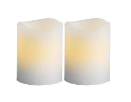 LED Kerze 2er Pack Indoor, Weiss, 6cm Höhe, Timerfunktion