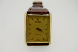OMEGA Tank Silber vergoldet Damen neue Batterie neue or Band