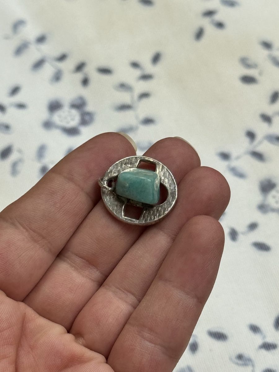 Ciondoli: Unique Silver Pendant with Amazonite Gemstone Charm – Usato da Zürich venduto da olalinda 6