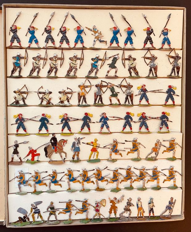 14 Soldats Uhlans 1870 Heinrichsen En étain Peint - Figurines 30mm Boîte