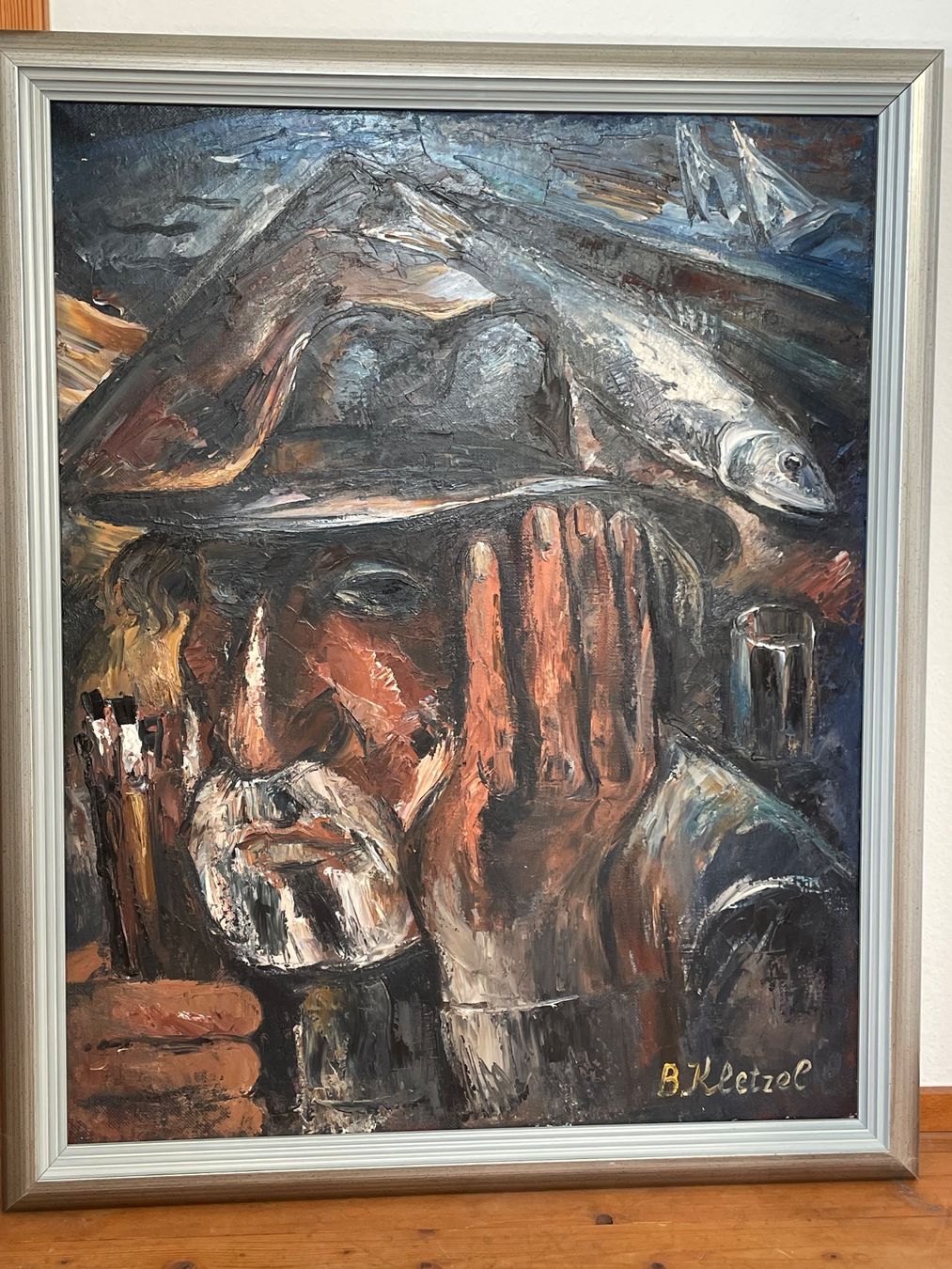 Dipinti: Fischbild aus Ölfarbe – Usato da Sirnach venduto da Motorbiene007 2