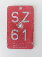 Velonummer SZ 61 plaque Velo