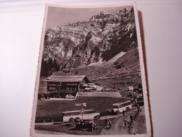 PK Passhöhe Schwägalp, 1939, ungelaufen, belebt, mit Postaut