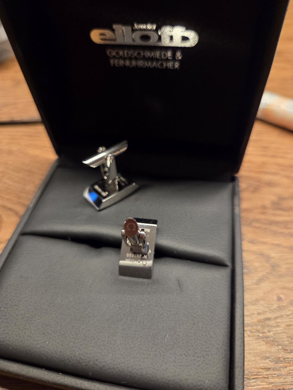 Omega Gemelli: Omega Manschettenknöpfe Edelstahl blau – Nuovo (secondo la descrizione) da Basel venduto da selinalivia 5