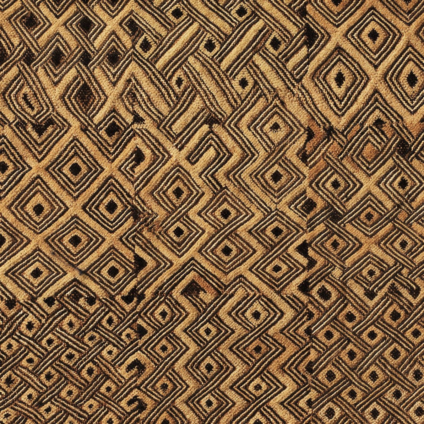 Tessuti: Raphia-Plüschgewebe, "Velours du Kasaï", Afrikanische Kunst – Usato da Basel venduto da MatthiDo