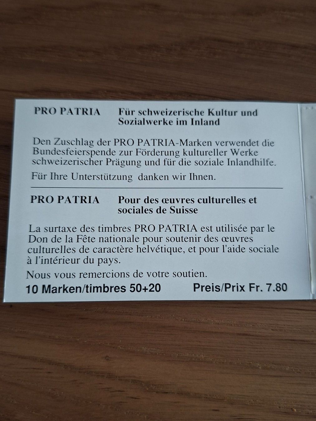 Tutti i francobolli: Markenheftchen: Pro Patria 1992 – Nuovo (secondo la descrizione) da Hinterkappelen venduto da 1399 1