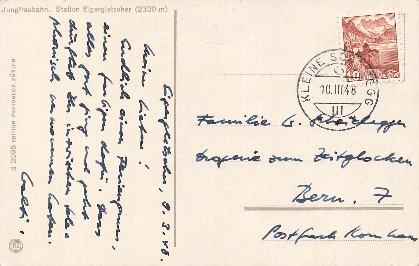 Cartoline postali: Jungfrau bahn BE Station Eigerletscher  Eiger Mönch Bahnhof – Usato da Biasca venduto da Blenio71 1