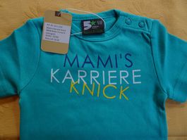NEUER Body türkis "Mamis Karriereknick" Gr. 62/68 - 260722
