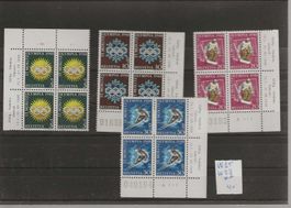 timbre W25 à W 28 ** bloc de 4  St Moritz 1948
