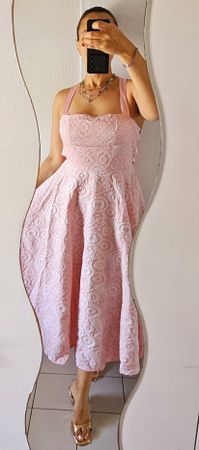 Romantisches Sommerkleid Rosa Gr. M – Rückenfrei mit Schleif