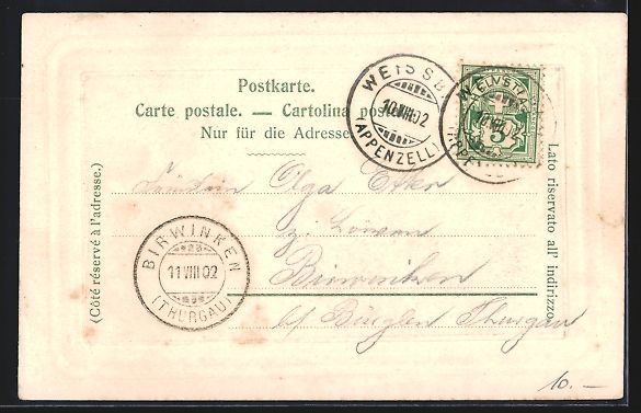 Cartoline postali: Weissbad /Appenzell, Ortsansicht aus der – Usato da Berlin venduto da bartko-reher 1
