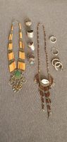 Schmuck Konvolut Halsketten Ringe Ohrringe Vintage 