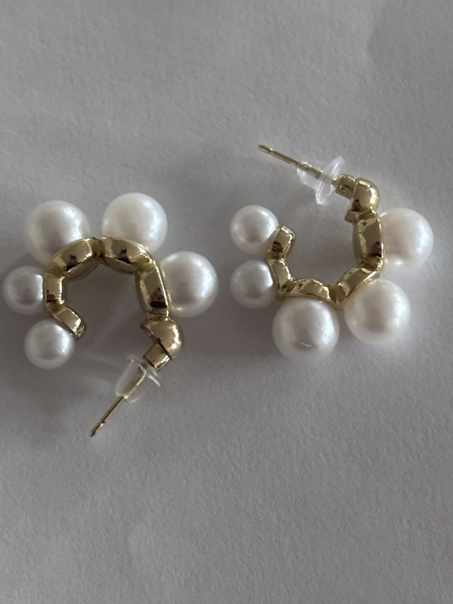 Orecchini pendenti & Orecchini a lobo: Hoops with Faux Pearl – Nuovo (secondo la descrizione) da Dübendorf venduto da S1973E 3