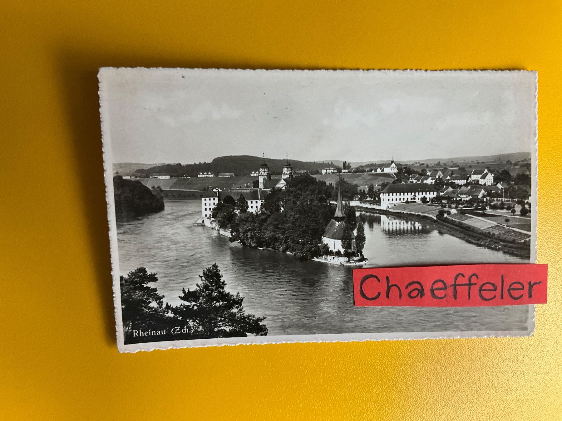 Cartoline postali: 1957 Rheinau – Usato da Zürich venduto da Chaeffeler