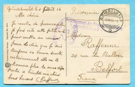 AK Grindelwald 1916 - Stempel Internement des Prisonniers