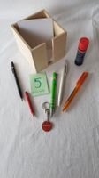 Zettelbox Holz natur & Stifte Halter & Zubehör, Nr. 5