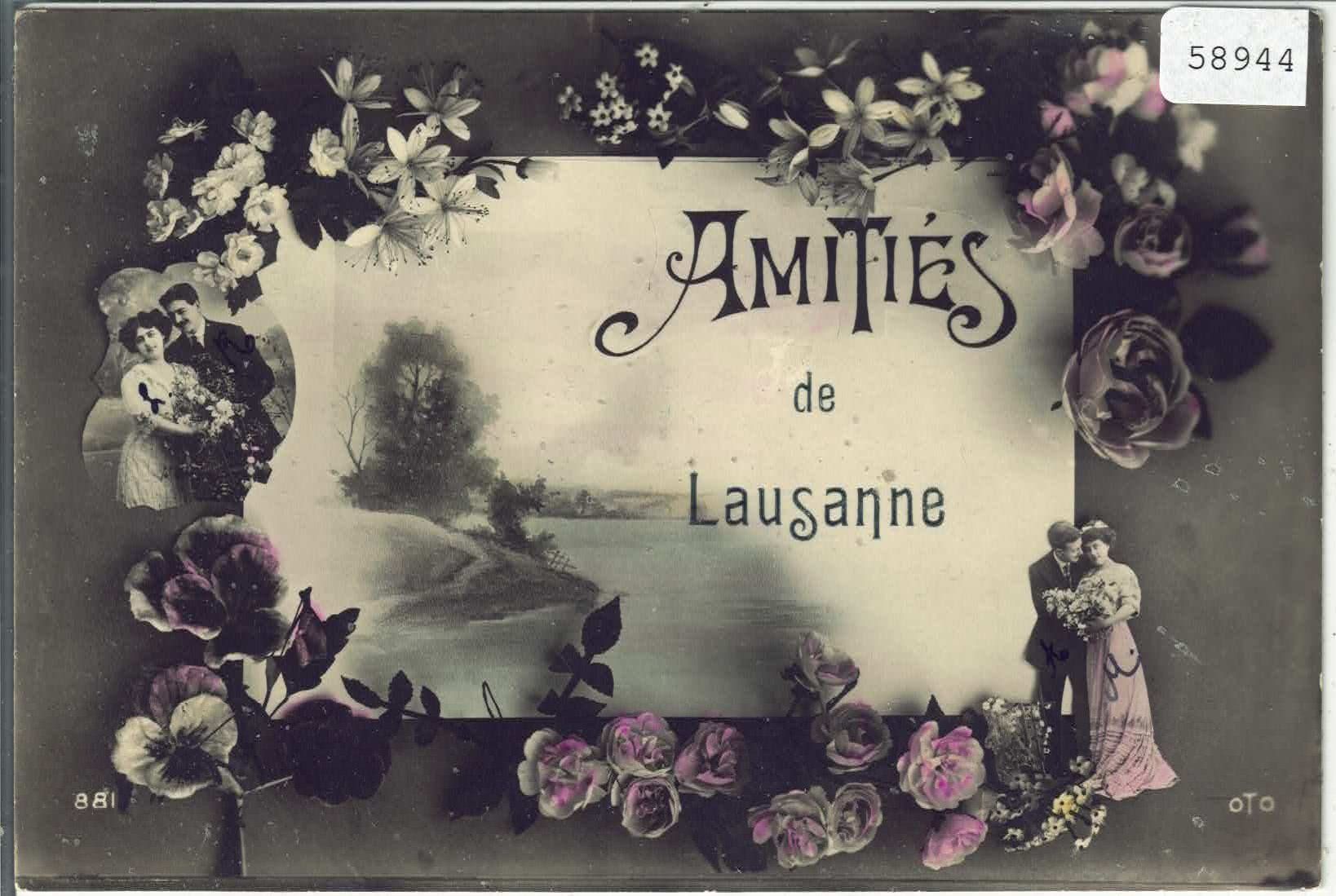 Cartoline postali: Amities de Lausanne - coloriert – Usato da Ettingen venduto da Kartenplanet