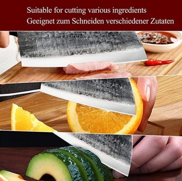 Coltelli da cucina: Hackmesser Mit Lederjacke Japanisches Messer Küchenmesser – Nuovo e nell'imballaggio originale da Oberentfelden venduto da abz_l7vm 1