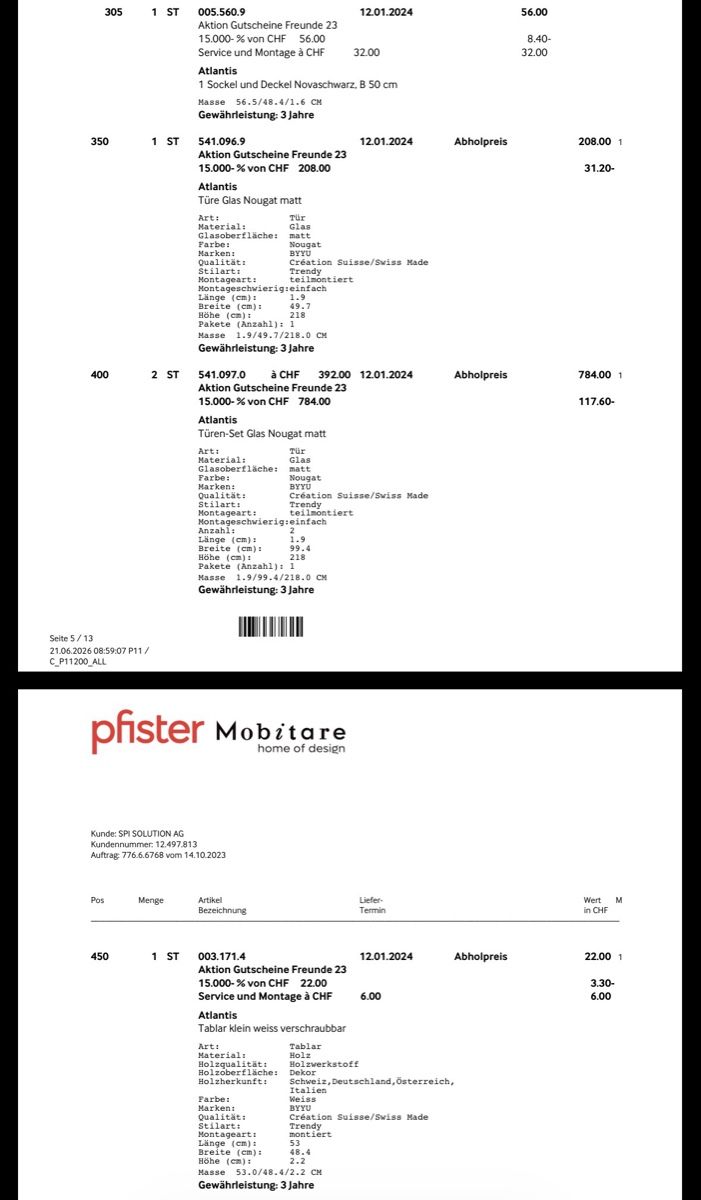 Schränke: PFISTER Möbel neuwertig – Neu (gemäss Beschreibung) aus Cham von Sreten85 5