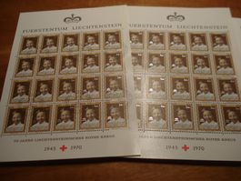 Liechtenstein, Bogen 1970, Rotes Kreuz, ** + ET-o, +