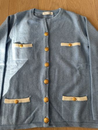 William Lockie Kaschmir Cardigan Grösse M blau Goldknöpfe Vi