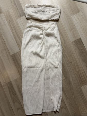 White Summer Set - Skirt and Bandeau Top - Size S/36