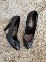 Mulberry High Heels Leder schwarz mit Schleife Grösse 38