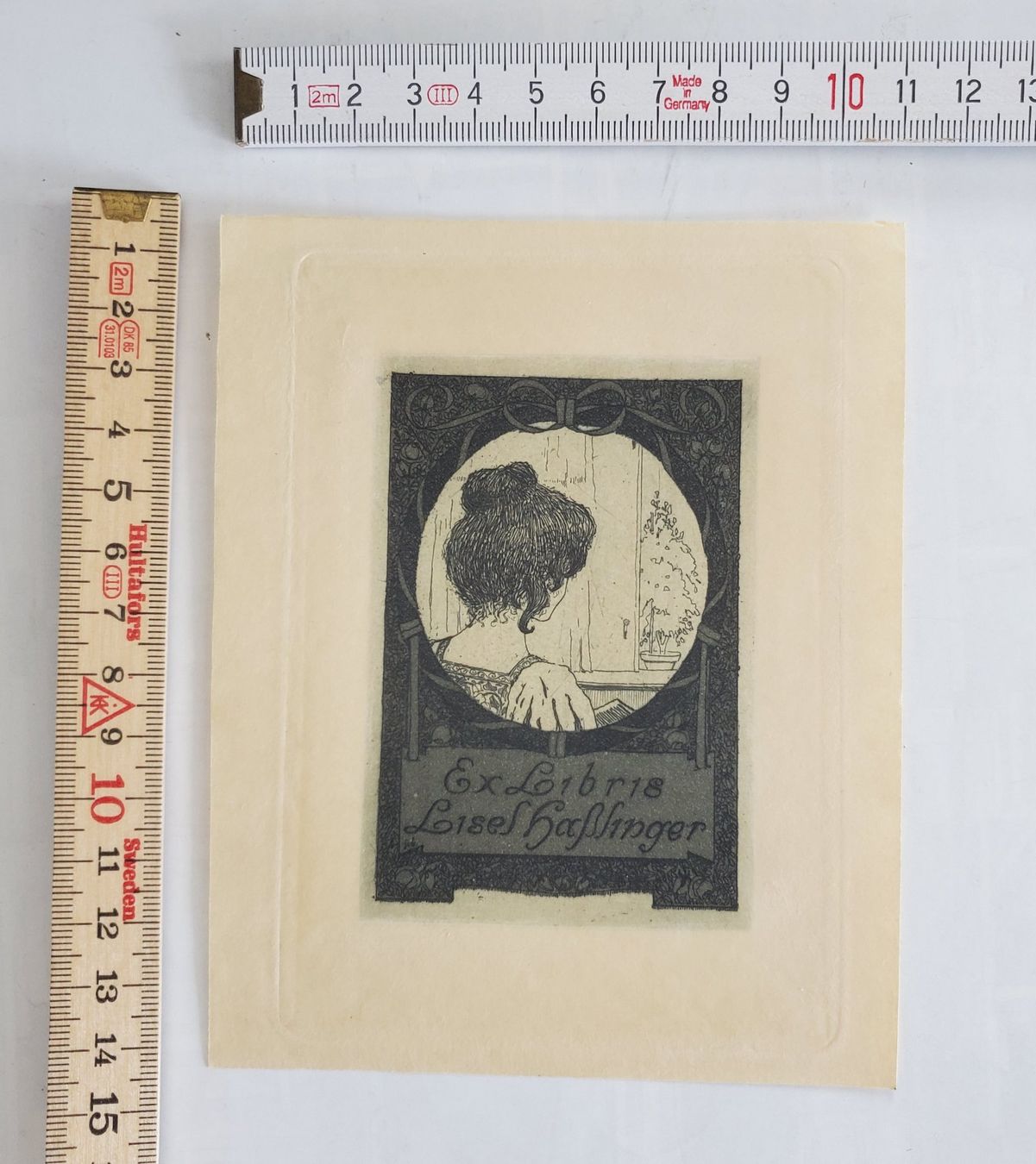 Dipinti: Exlibris Lisel Gasslinger, Original jugenstil Grafik – Usato da Opfikon venduto da Diversamente 1