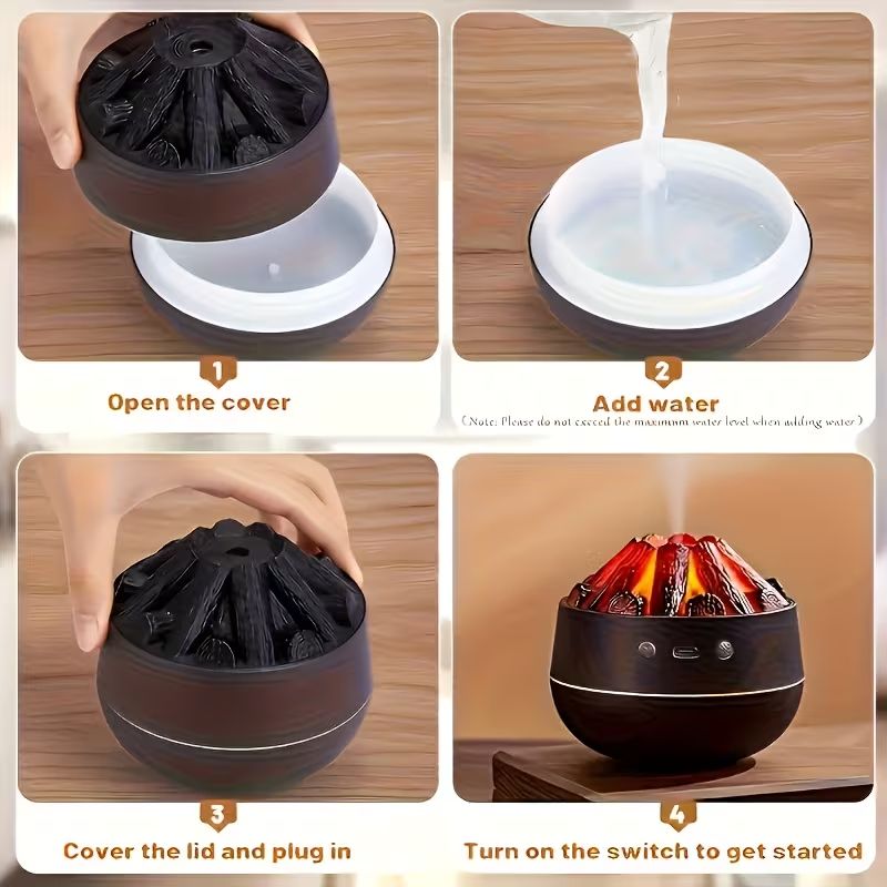 Umidificatori d'aria: Flammen-Luftbefeuchter mit Aroma-Diffusor und LED-Nachtlicht – Nuovo e nell'imballaggio originale da stans venduto da Kapferdesign 3