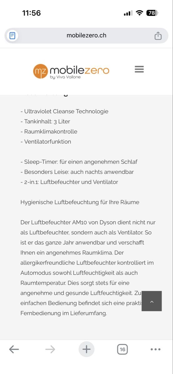 Dyson Luftbefeuchter: Dyson Luftbefeuchter AM10 - Top Zustand – Neu (gemäss Beschreibung) aus St. Gallen von Nood 2